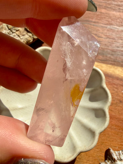 HIGH QUALITY BRAZILIAN ROSE QUARTZ + GOLDEN HEALER FREEFORM