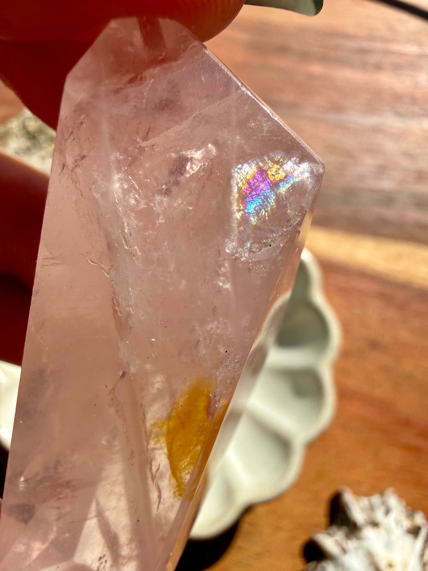 HIGH QUALITY BRAZILIAN ROSE QUARTZ + GOLDEN HEALER FREEFORM