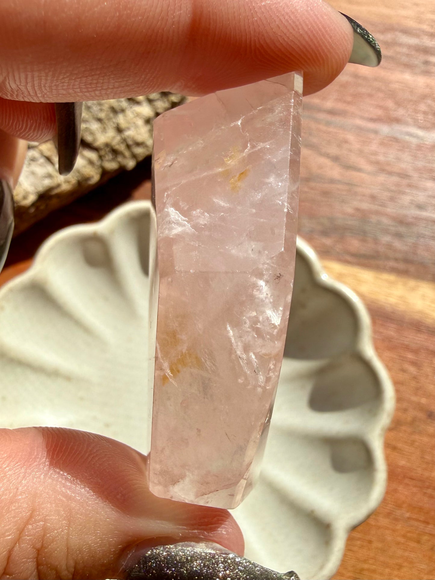 HIGH QUALITY BRAZILIAN ROSE QUARTZ + GOLDEN HEALER FREEFORM