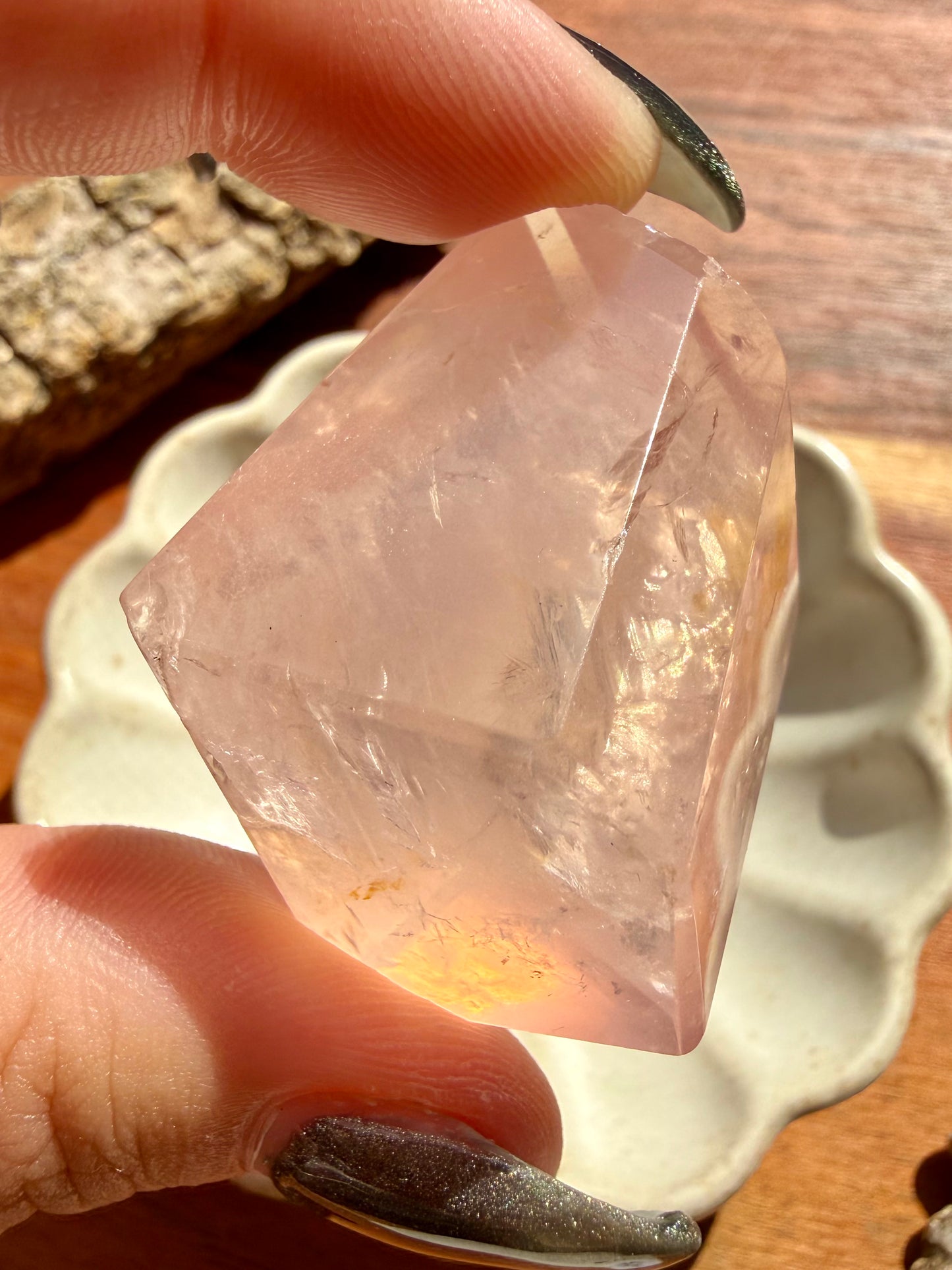 HIGH QUALITY BRAZILIAN ROSE QUARTZ + GOLDEN HEALER FREEFORM