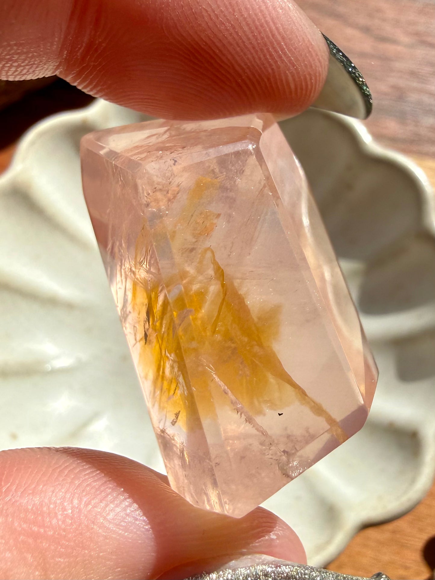 HIGH QUALITY BRAZILIAN ROSE QUARTZ + GOLDEN HEALER FREEFORM