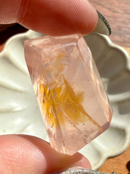HIGH QUALITY BRAZILIAN ROSE QUARTZ + GOLDEN HEALER FREEFORM