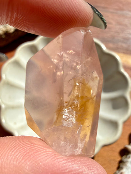 HIGH QUALITY BRAZILIAN ROSE QUARTZ + GOLDEN HEALER FREEFORM