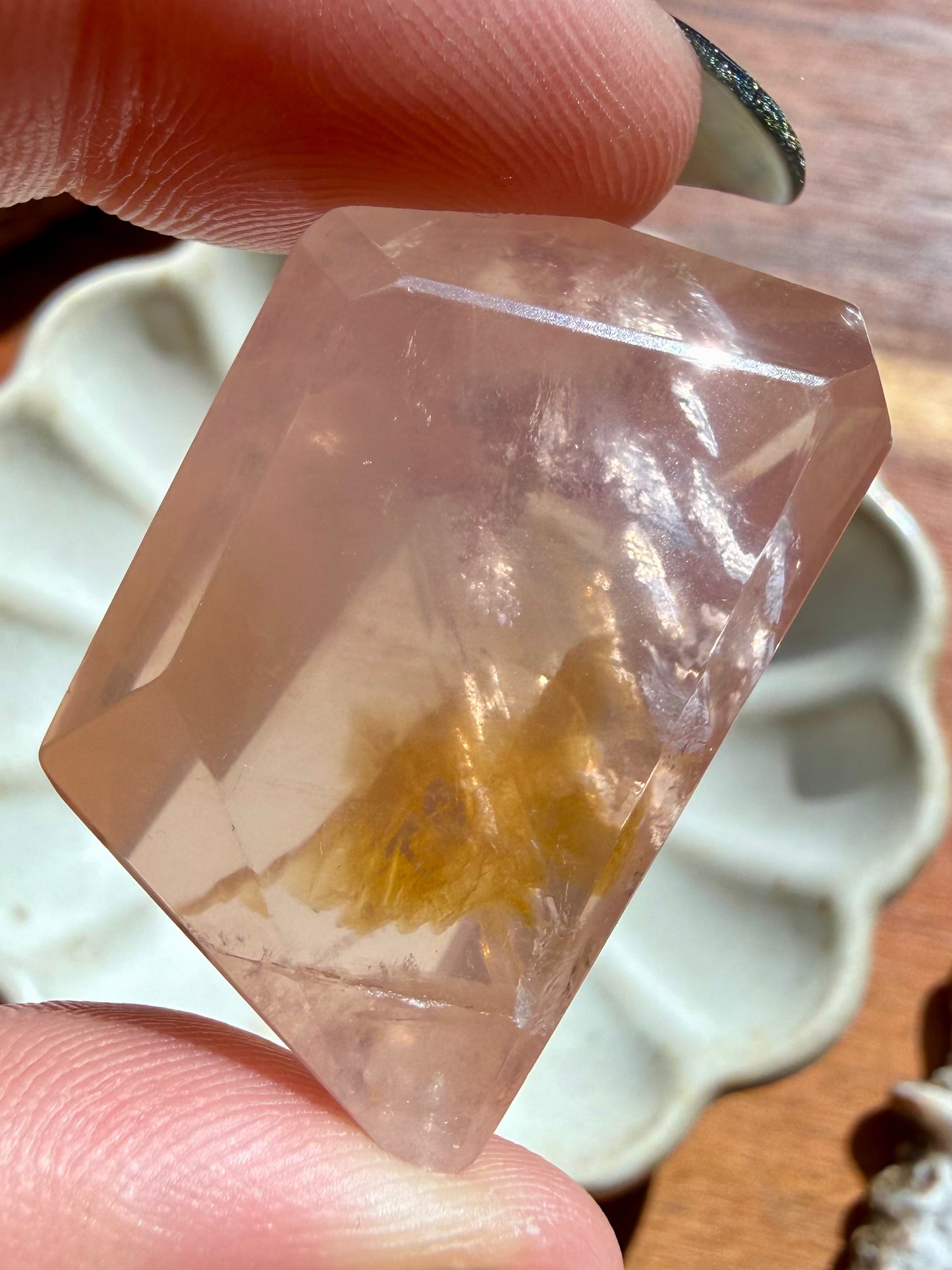 HIGH QUALITY BRAZILIAN ROSE QUARTZ + GOLDEN HEALER FREEFORM