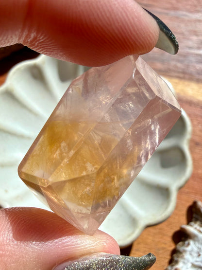 HIGH QUALITY BRAZILIAN ROSE QUARTZ + GOLDEN HEALER FREEFORM