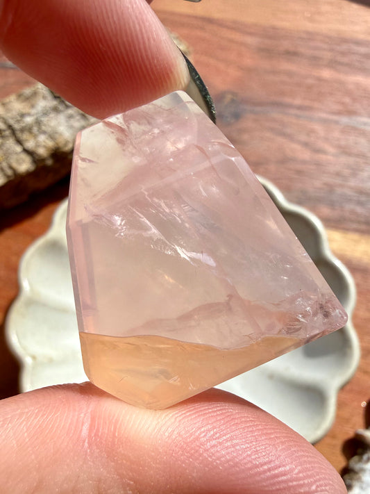 HIGH QUALITY BRAZILIAN ROSE QUARTZ + GOLDEN HEALER FREEFORM