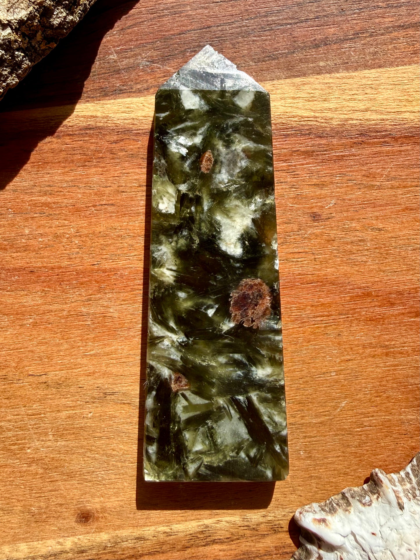 GREEN TOURMALINE + MICA SLAB TOWER