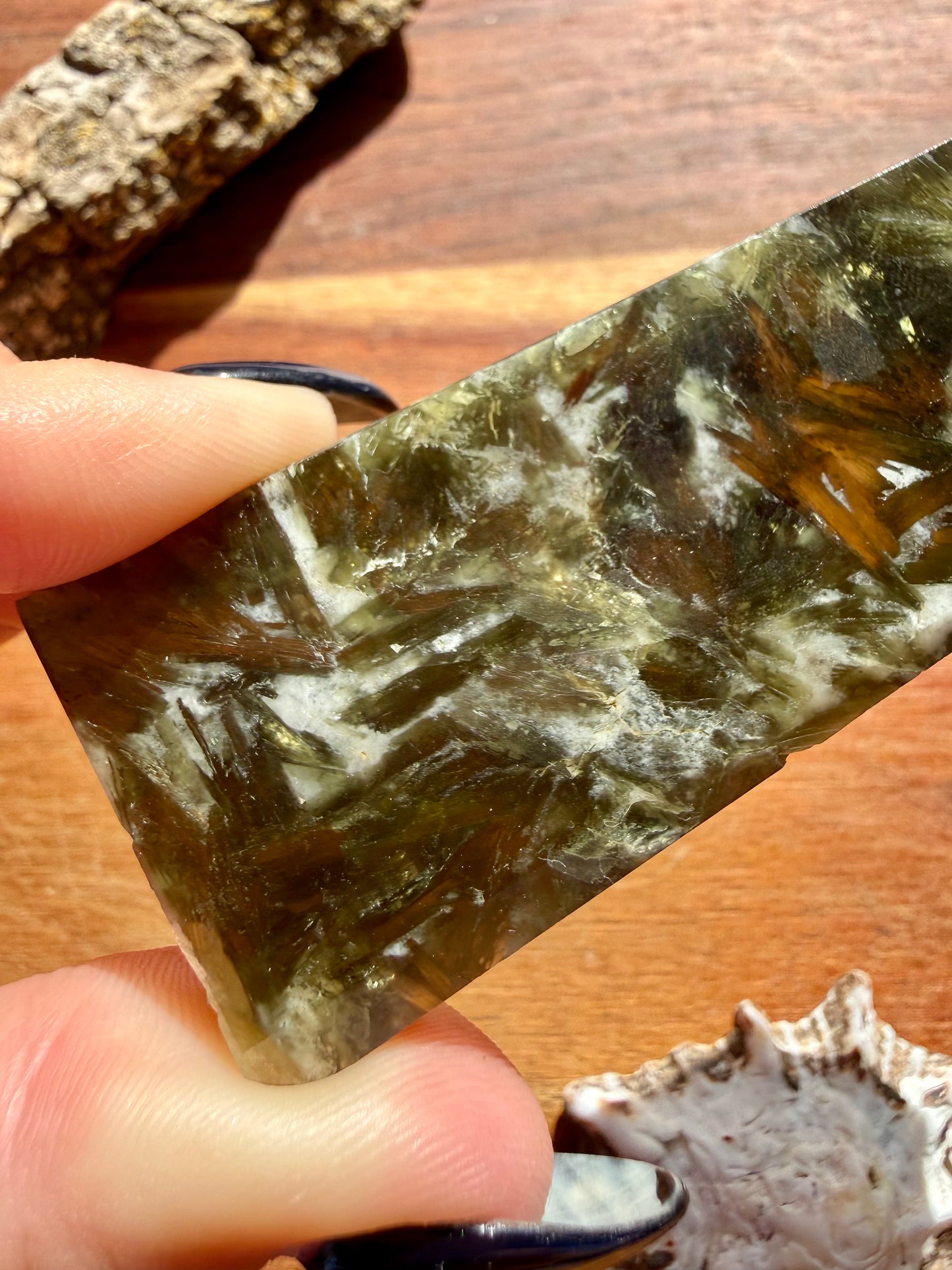 GREEN TOURMALINE + MICA SLAB TOWER