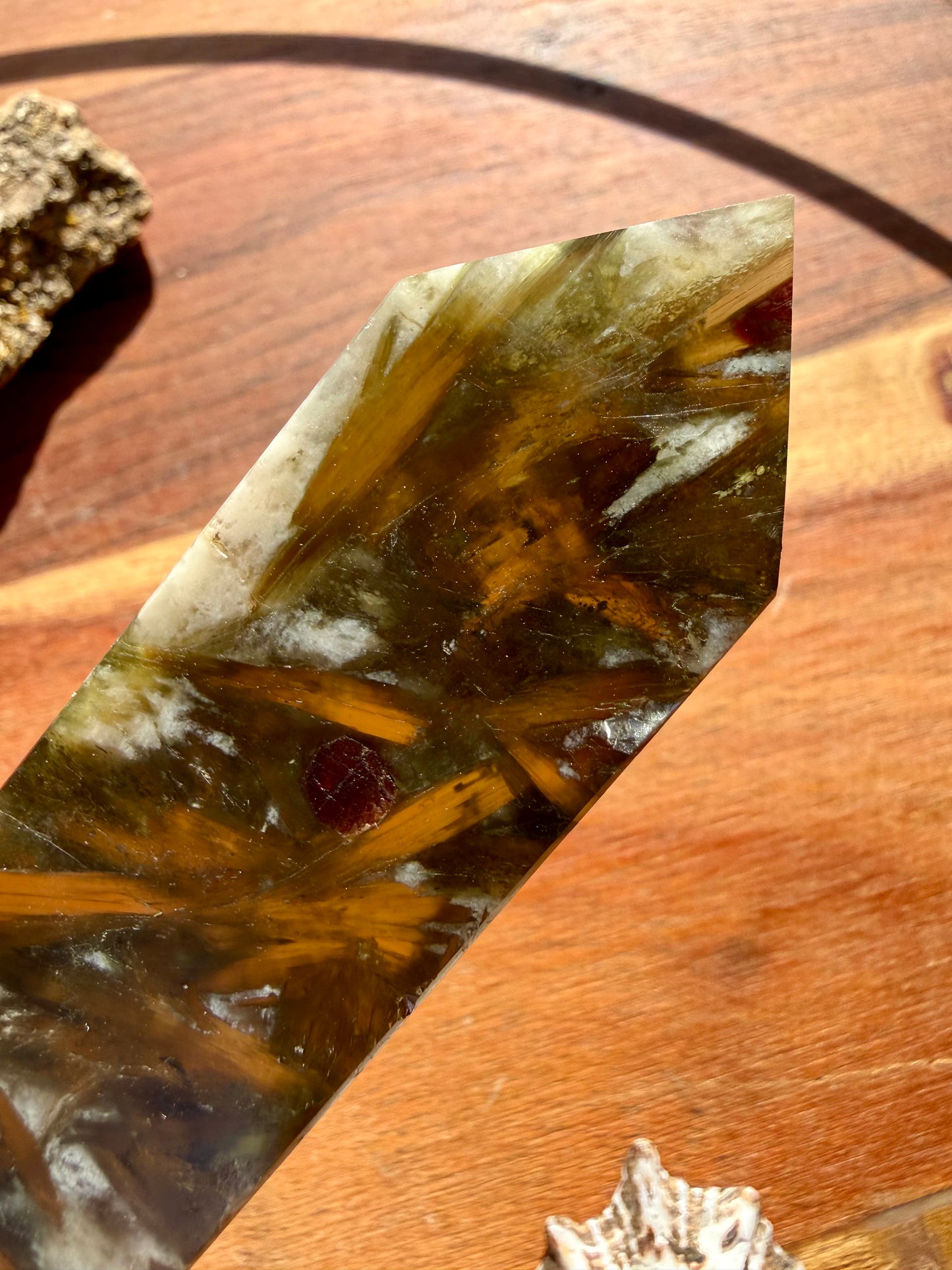 GREEN TOURMALINE + MICA SLAB TOWER