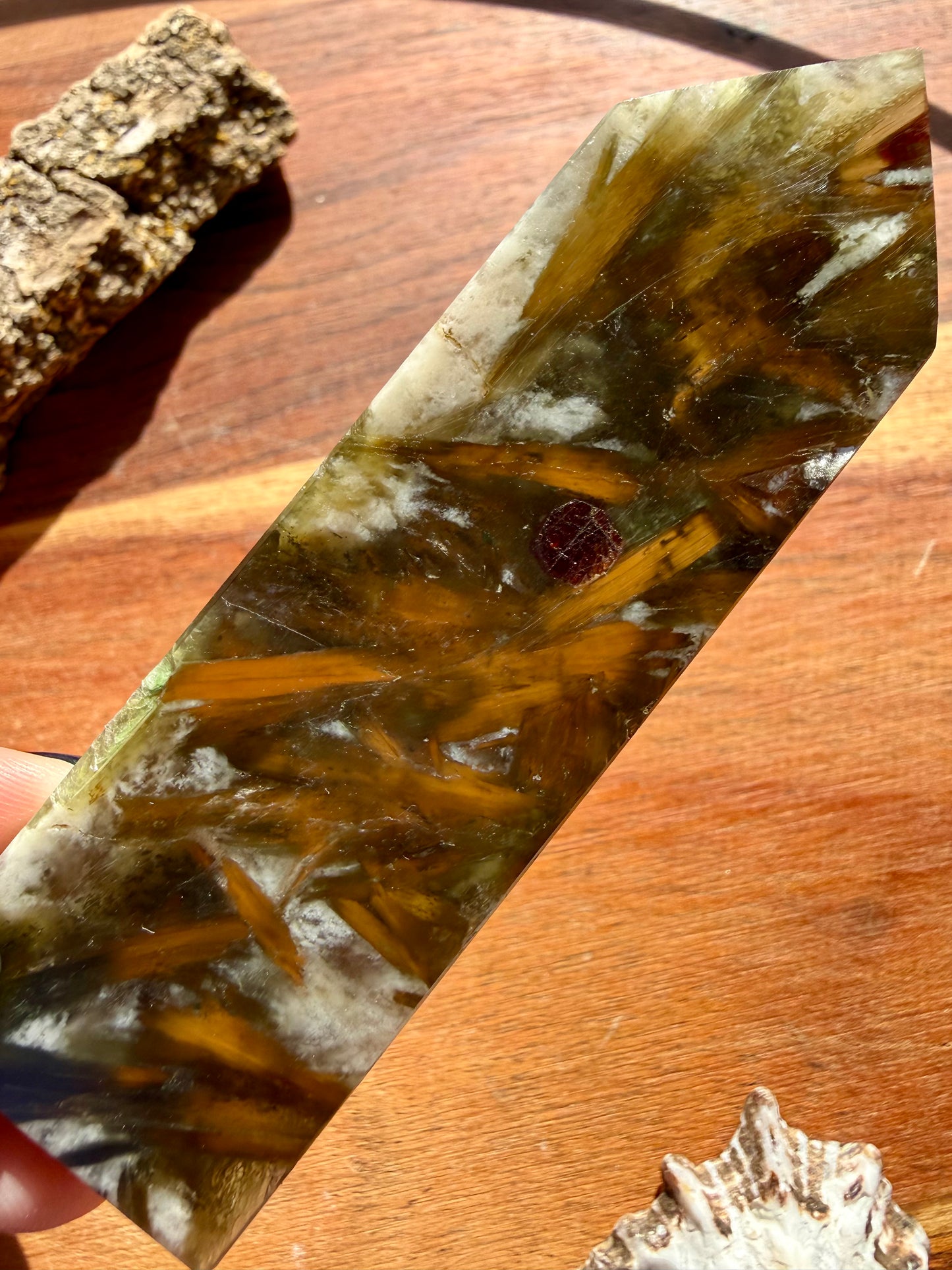 GREEN TOURMALINE + MICA SLAB TOWER