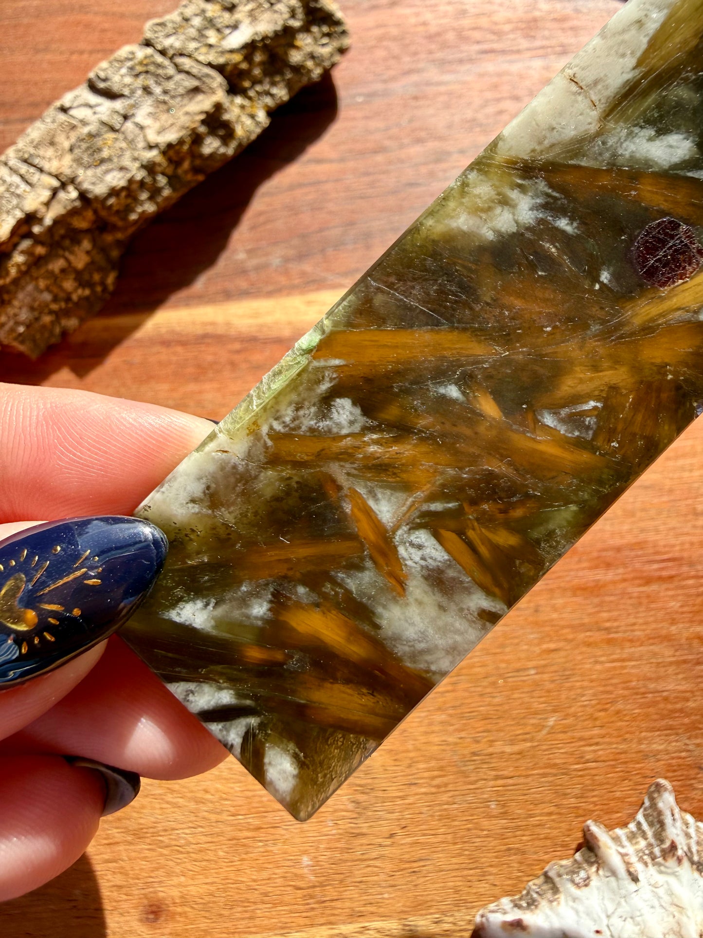 GREEN TOURMALINE + MICA SLAB TOWER