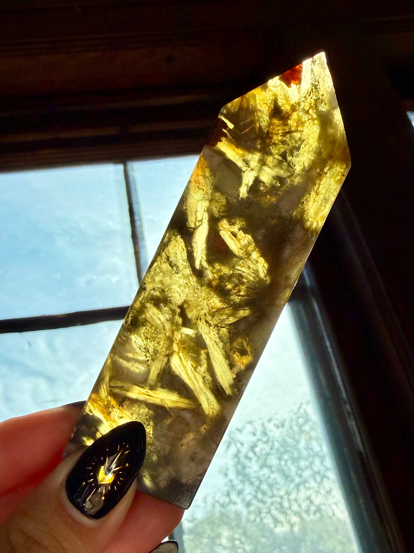 GREEN TOURMALINE + MICA SLAB TOWER