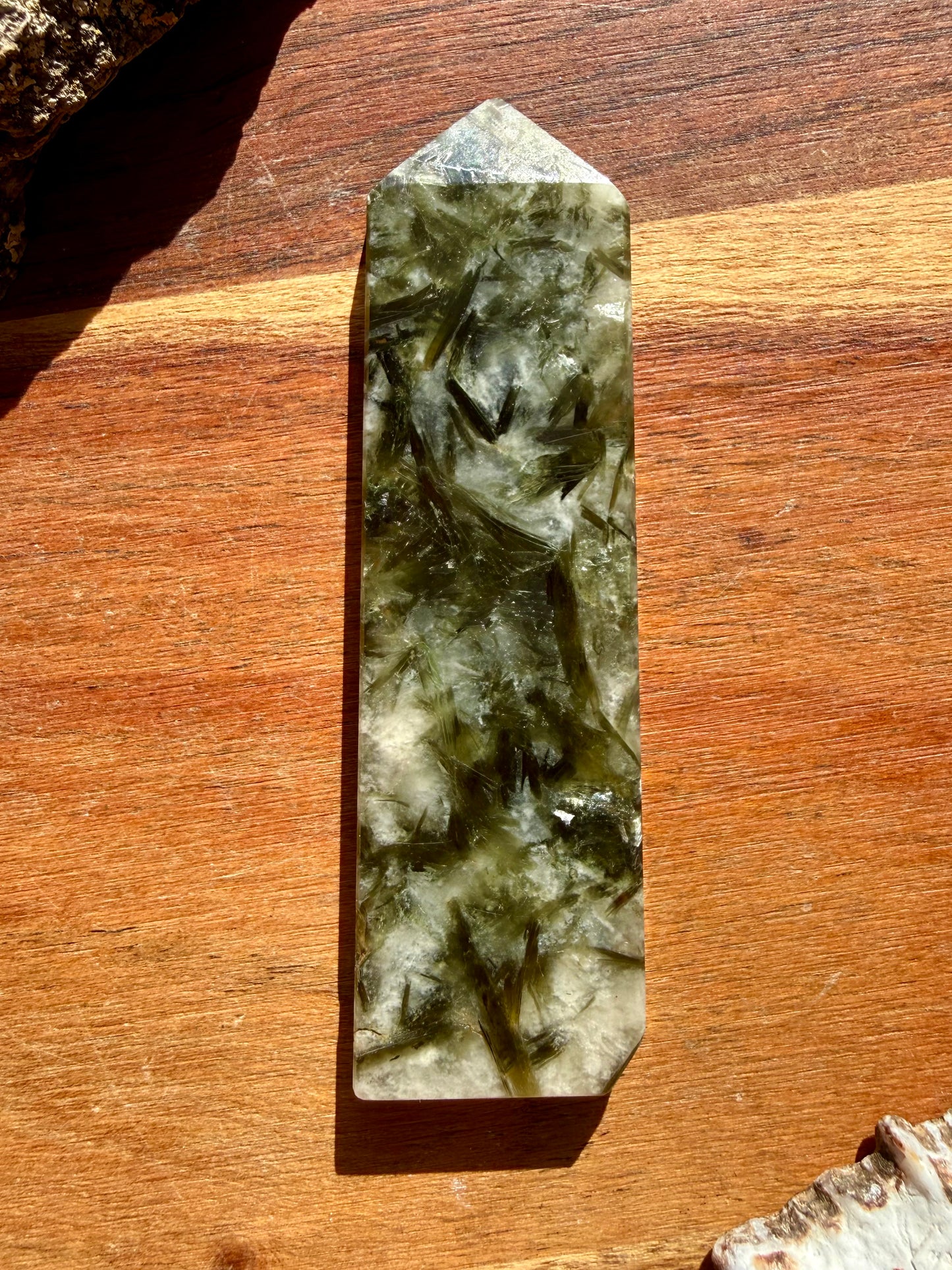 GREEN TOURMALINE + MICA SLAB TOWER