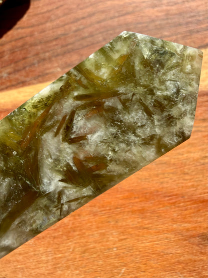 GREEN TOURMALINE + MICA SLAB TOWER