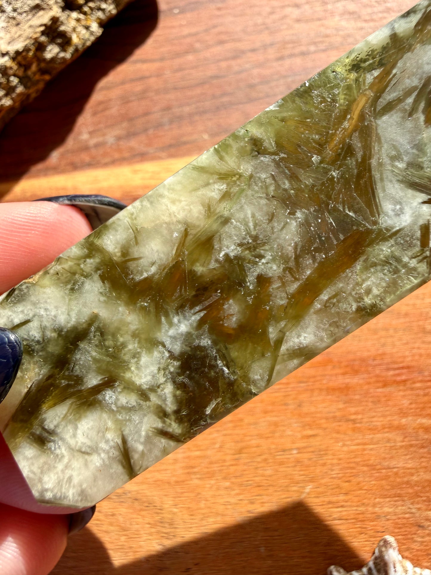 GREEN TOURMALINE + MICA SLAB TOWER