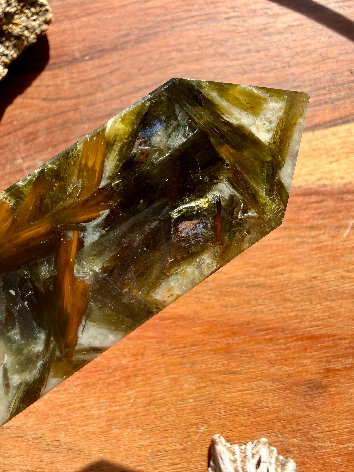 GREEN TOURMALINE + MICA SLAB TOWER