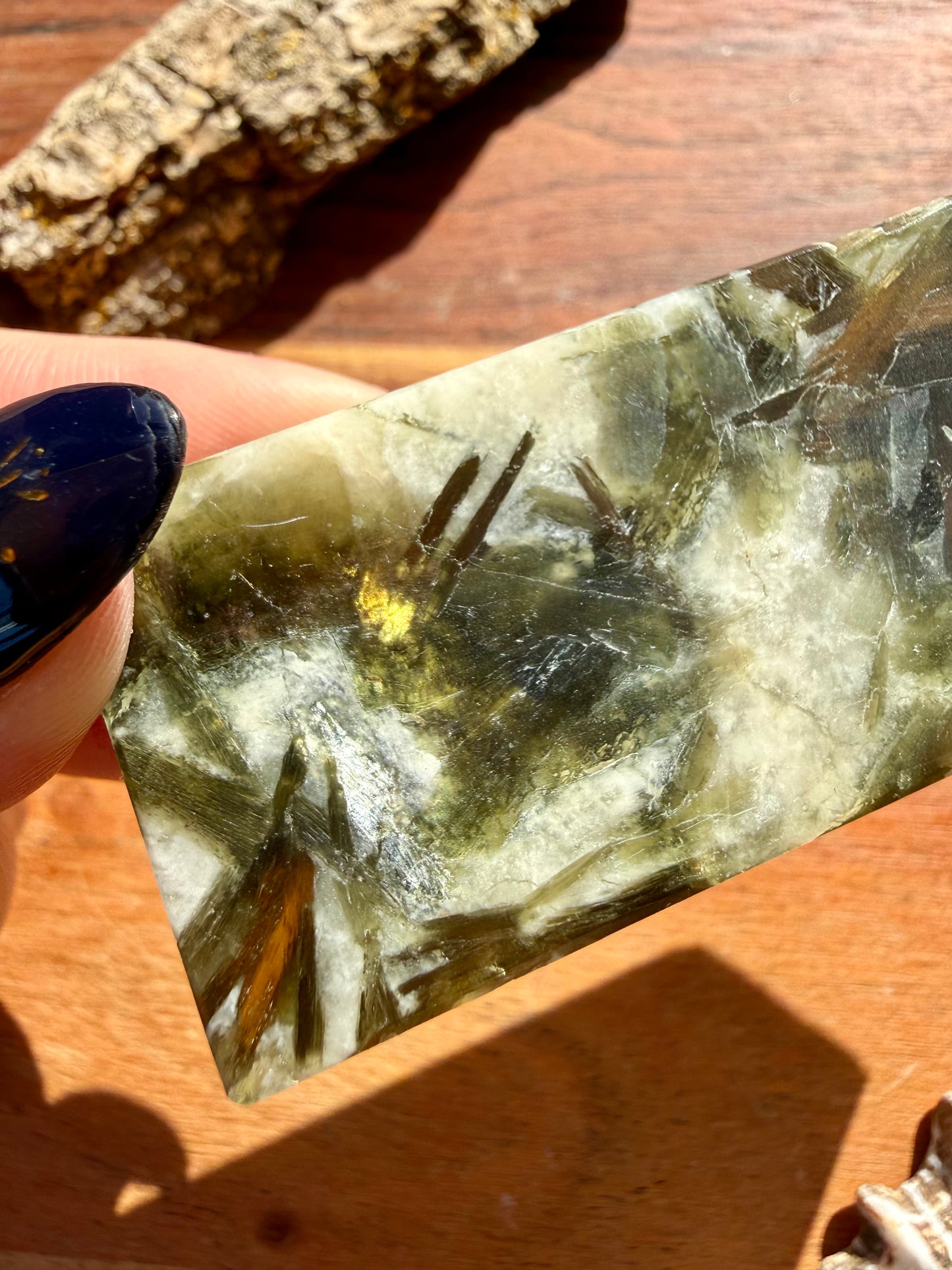 GREEN TOURMALINE + MICA SLAB TOWER
