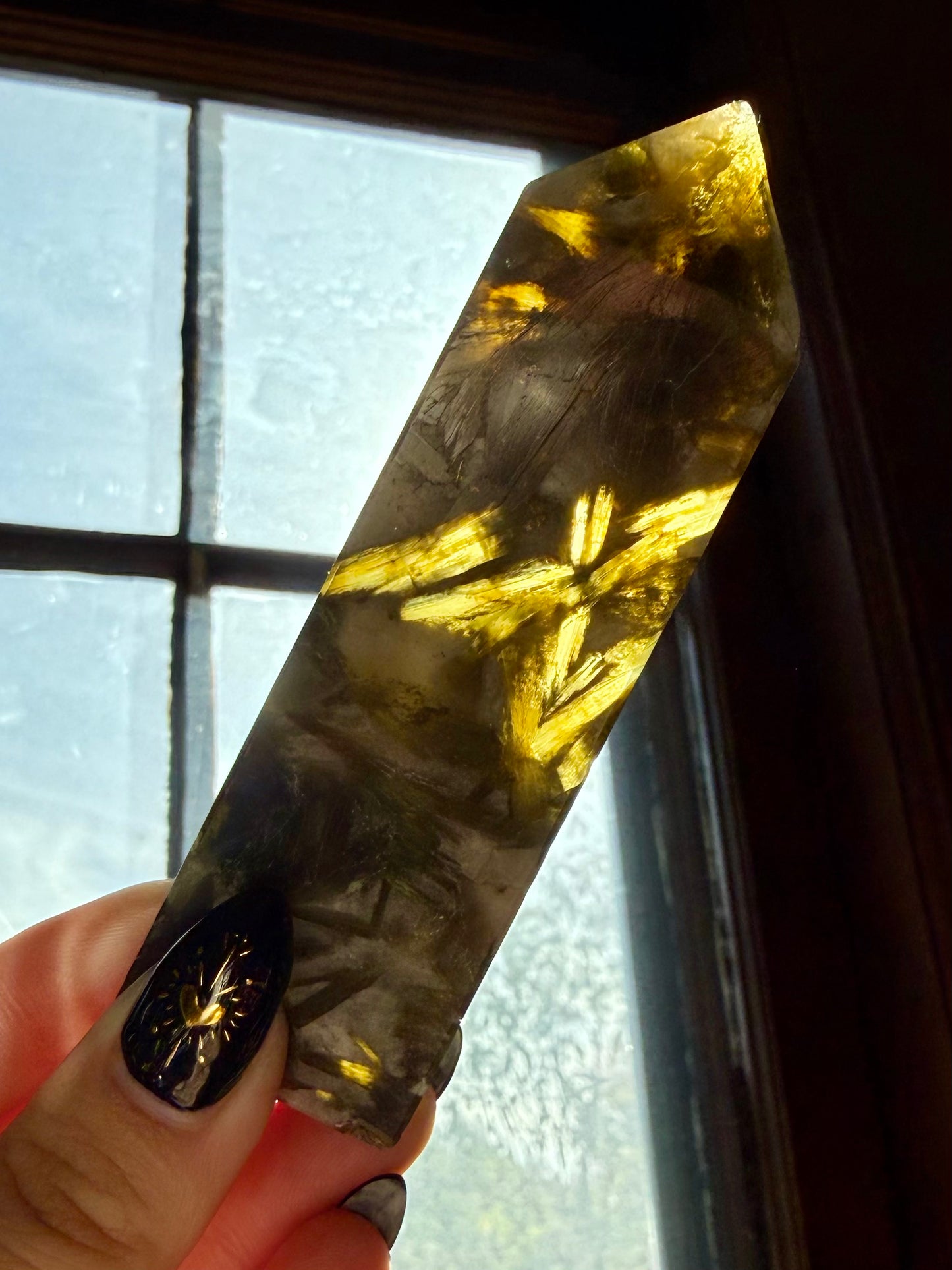 GREEN TOURMALINE + MICA SLAB TOWER