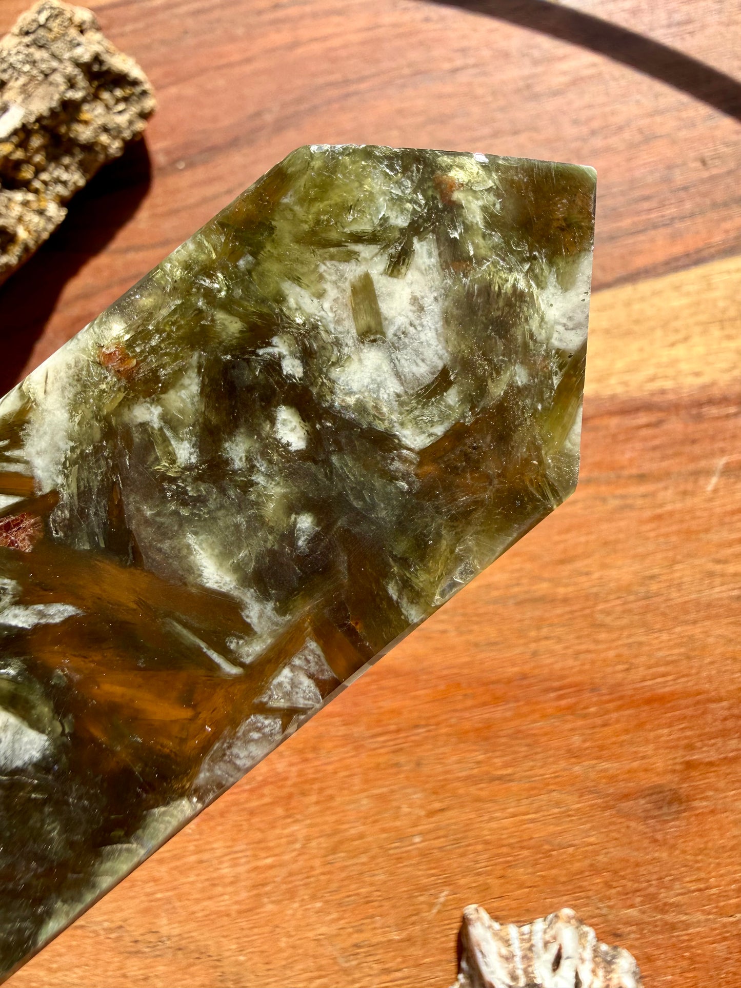 GREEN TOURMALINE + MICA SLAB TOWER