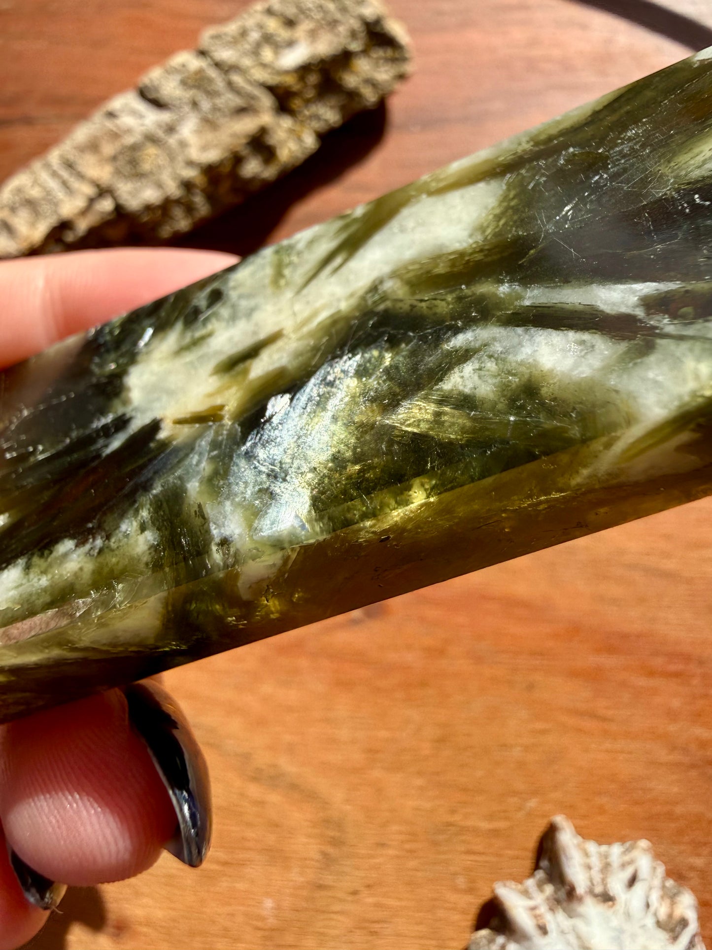 GREEN TOURMALINE + MICA SLAB TOWER