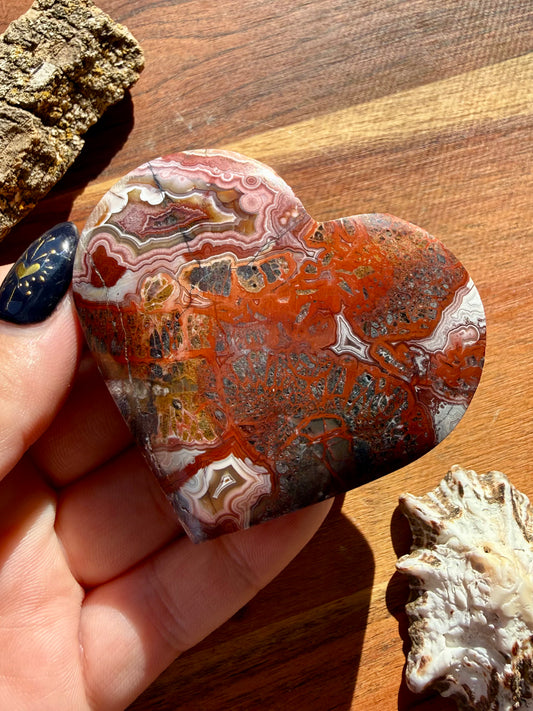 CRAZY LACE AGATE HEART