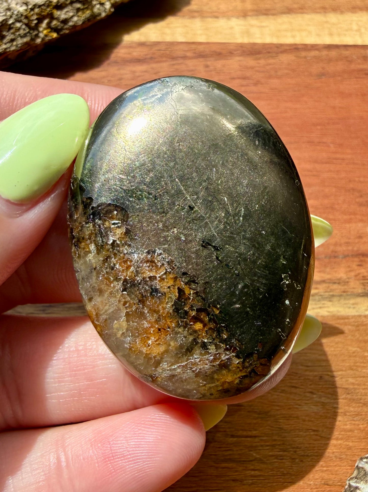 PYRITE + GOLDEN HEALER PALM STONE