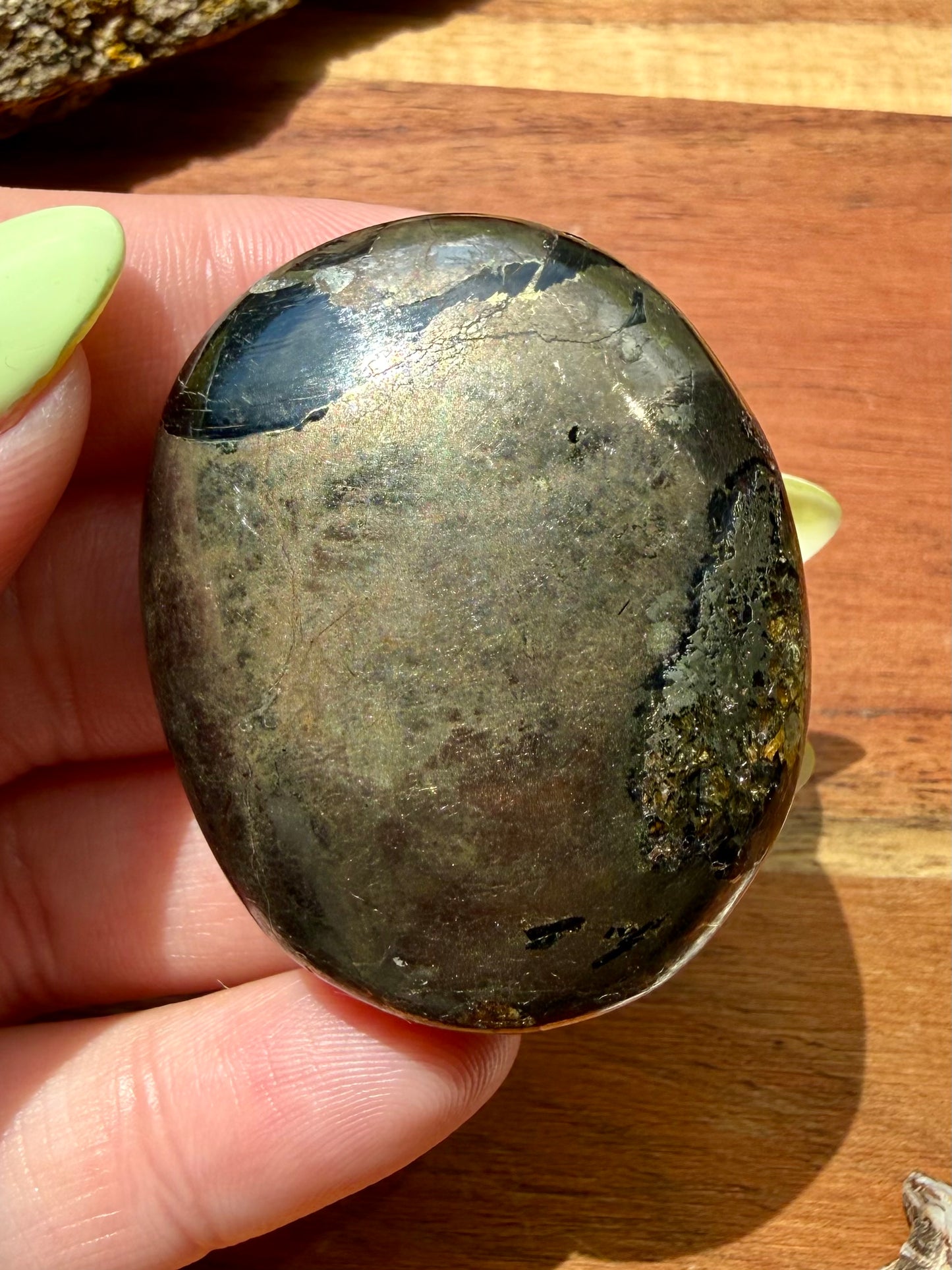 PYRITE + GOLDEN HEALER PALM STONE