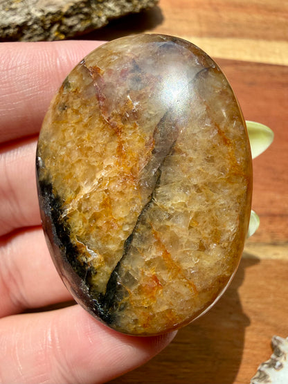 PYRITE + GOLDEN HEALER PALM STONE