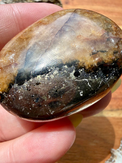 PYRITE + GOLDEN HEALER PALM STONE