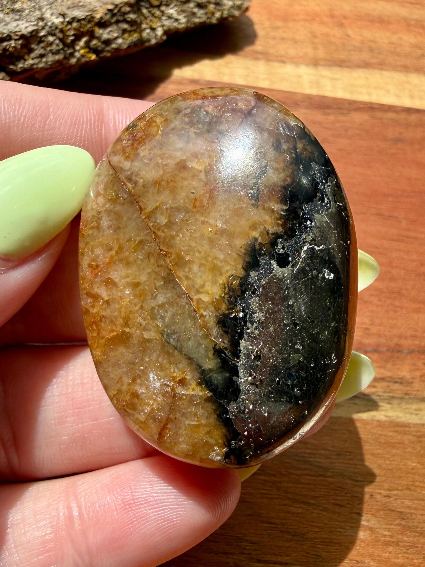 PYRITE + GOLDEN HEALER PALM STONE