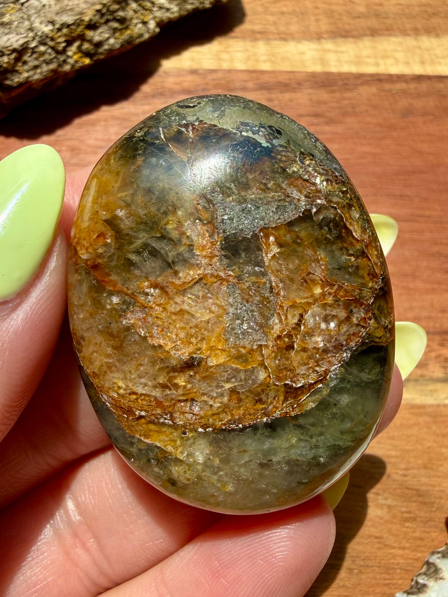 PYRITE + GOLDEN HEALER PALM STONE