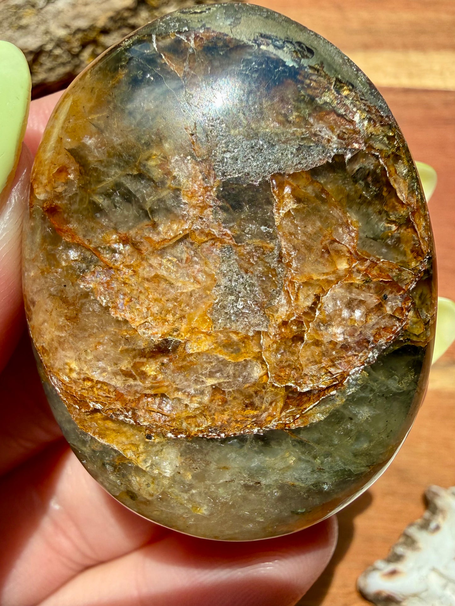 PYRITE + GOLDEN HEALER PALM STONE