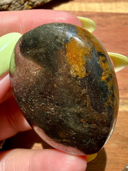 PYRITE + GOLDEN HEALER PALM STONE
