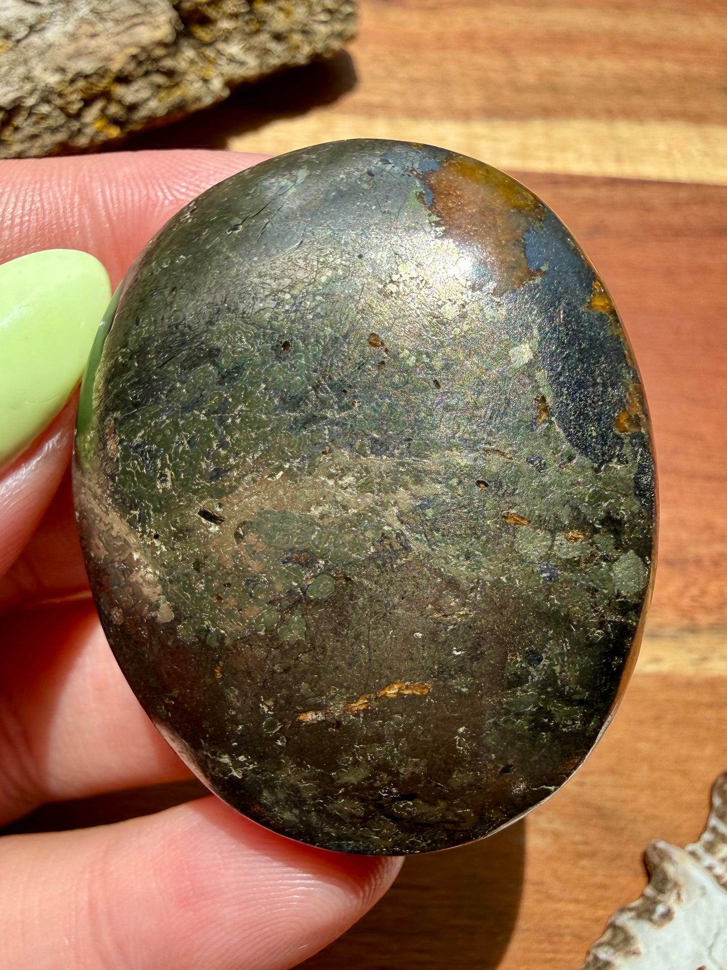 PYRITE + GOLDEN HEALER PALM STONE
