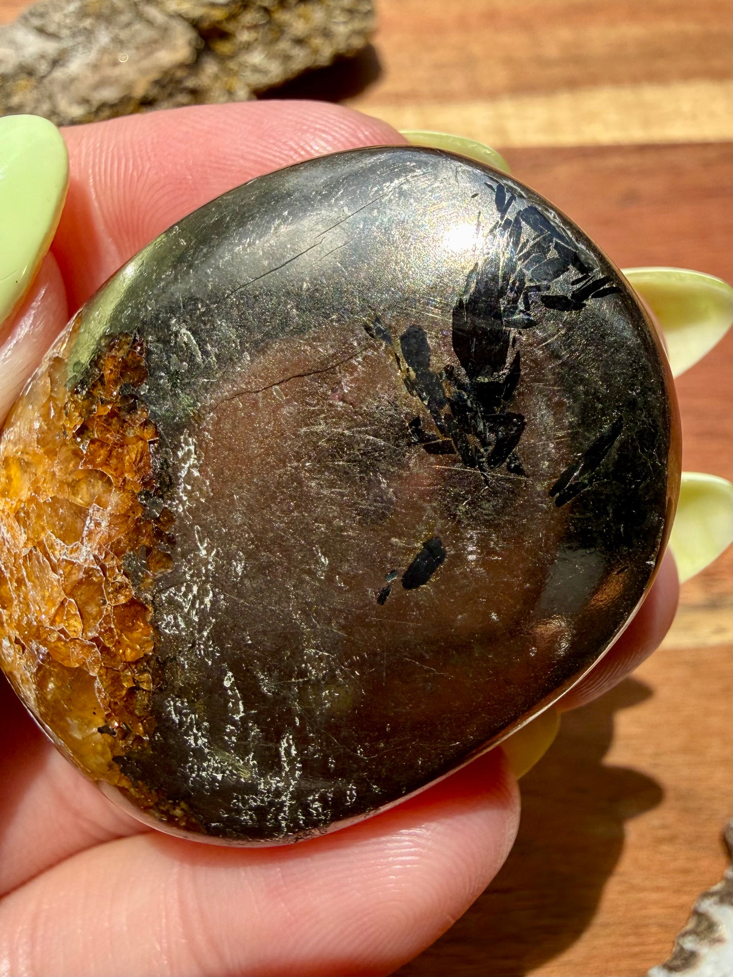 PYRITE + GOLDEN HEALER PALM STONE
