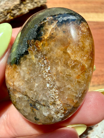PYRITE + GOLDEN HEALER PALM STONE