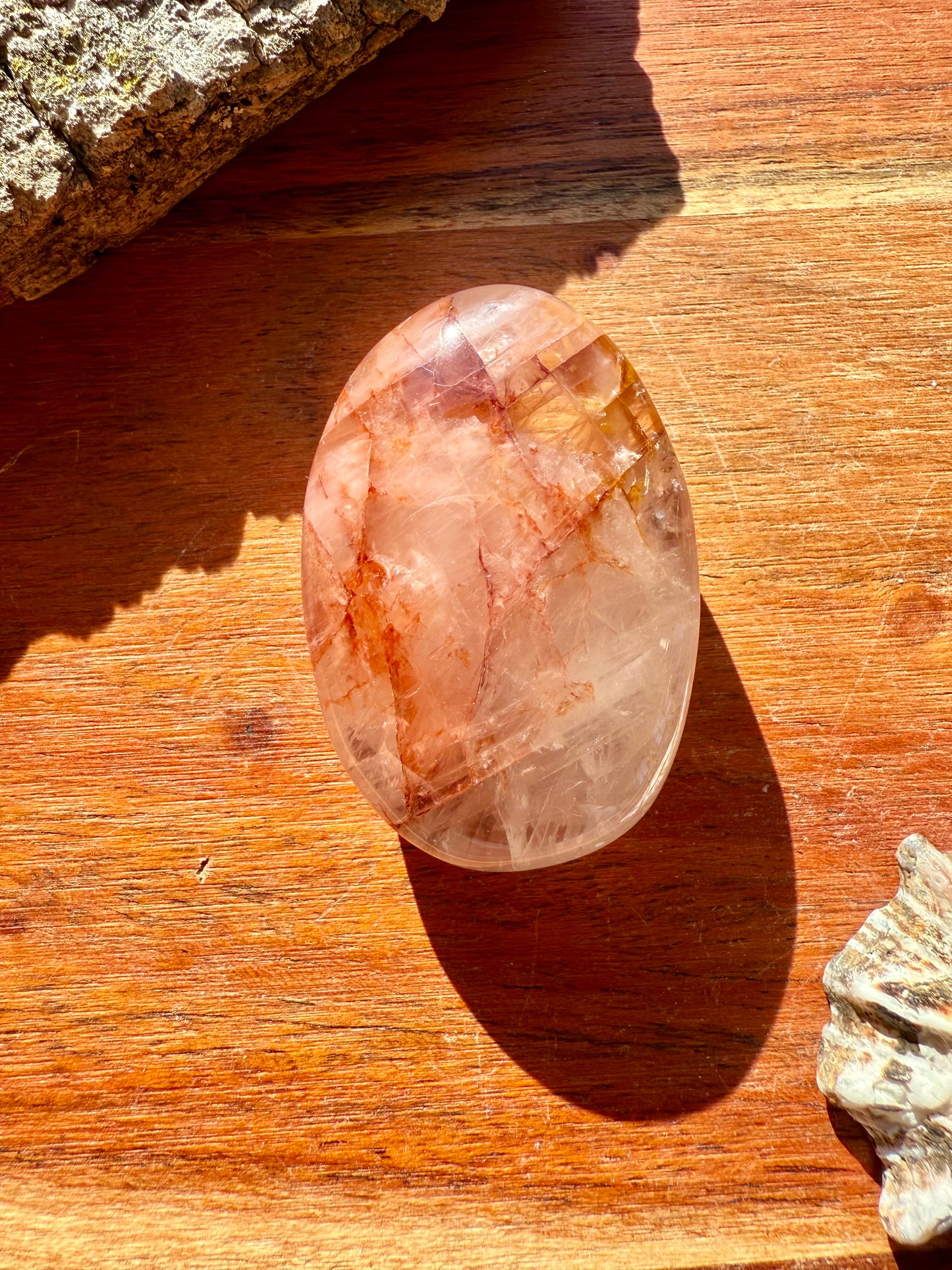 GOLDEN HEALER + FIRE QUARTZ PALM STONE