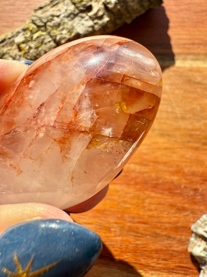 GOLDEN HEALER + FIRE QUARTZ PALM STONE