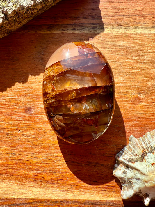 GOLDEN HEALER + FIRE QUARTZ PALM STONE