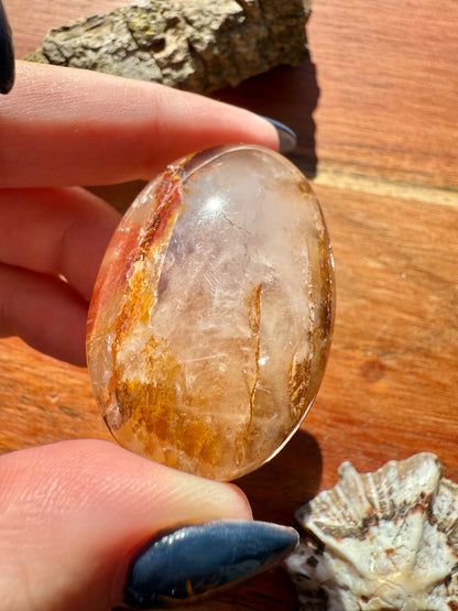 GOLDEN HEALER + FIRE QUARTZ PALM STONE