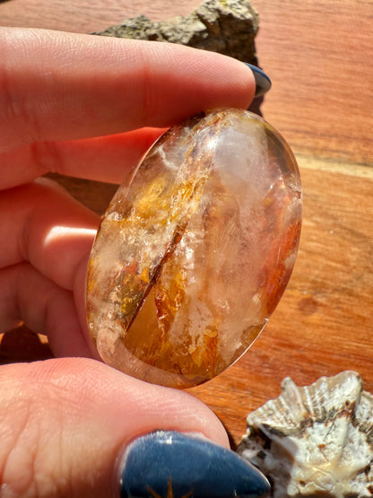 GOLDEN HEALER + FIRE QUARTZ PALM STONE