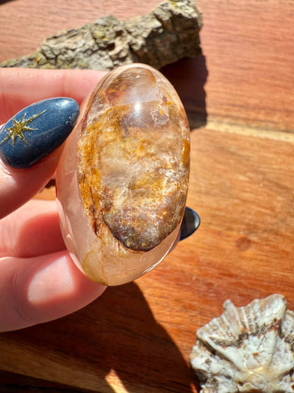 GOLDEN HEALER + FIRE QUARTZ PALM STONE
