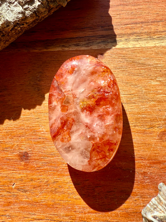 GOLDEN HEALER + FIRE QUARTZ PALM STONE
