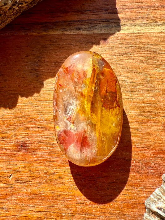 GOLDEN HEALER + FIRE QUARTZ PALM STONE