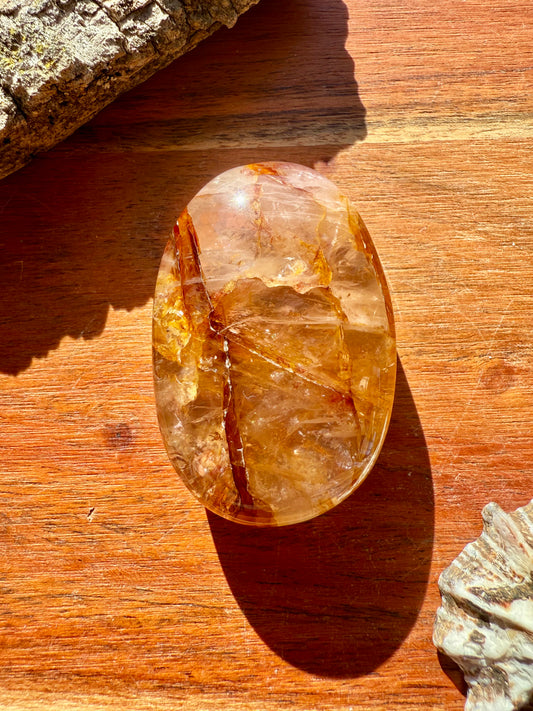 GOLDEN HEALER + FIRE QUARTZ PALM STONE