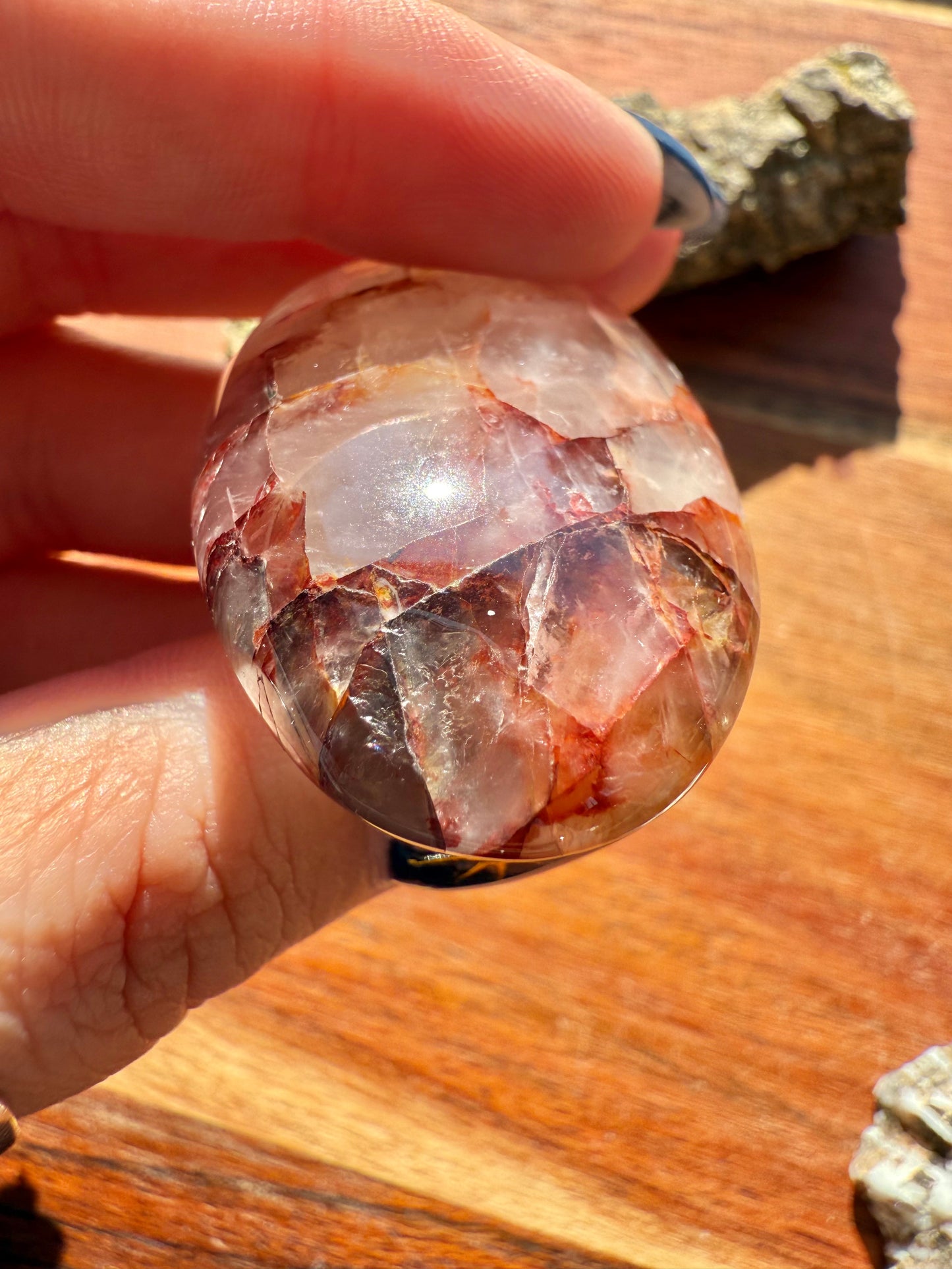 GOLDEN HEALER + FIRE QUARTZ PALM STONE