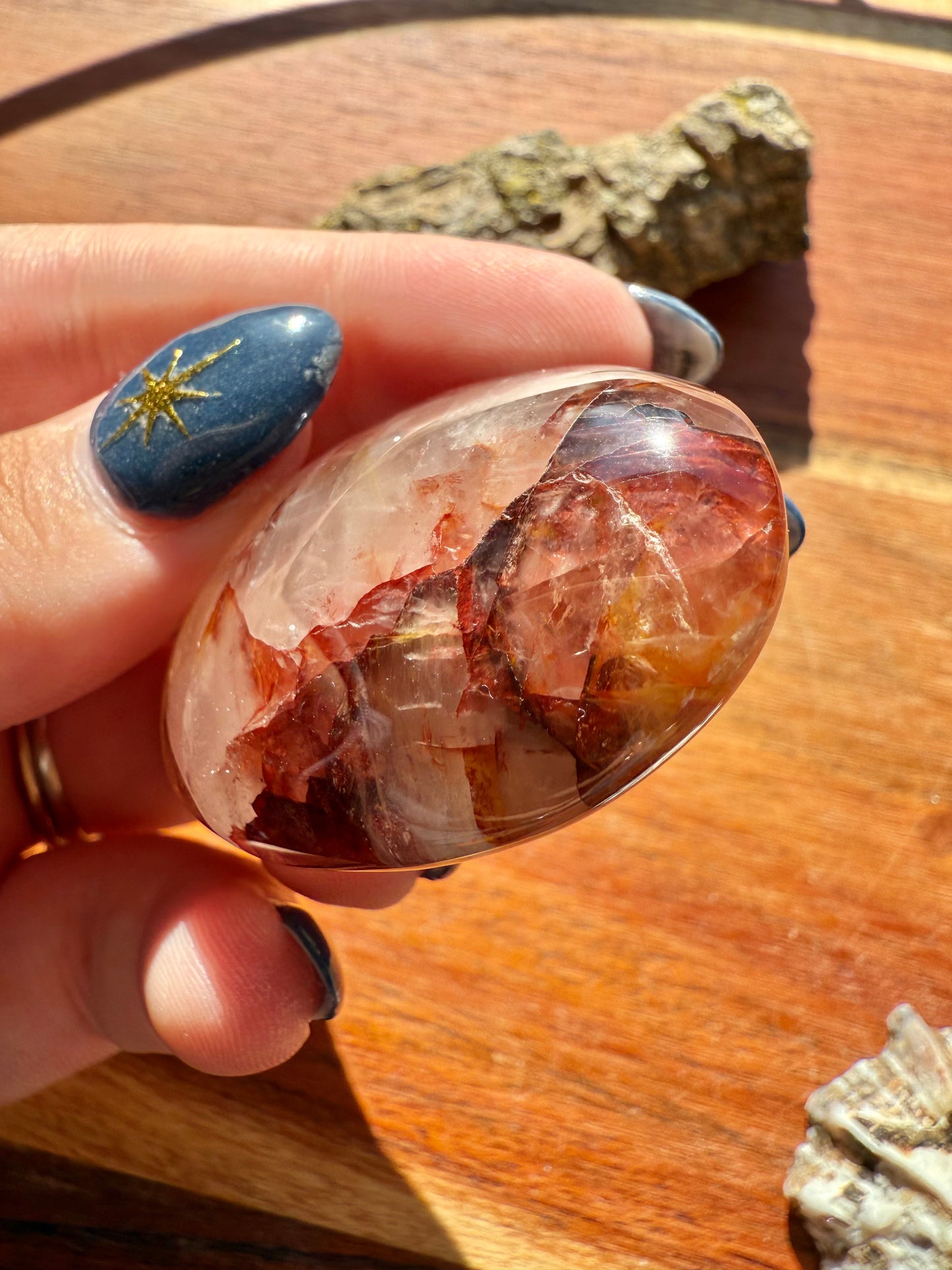 GOLDEN HEALER + FIRE QUARTZ PALM STONE
