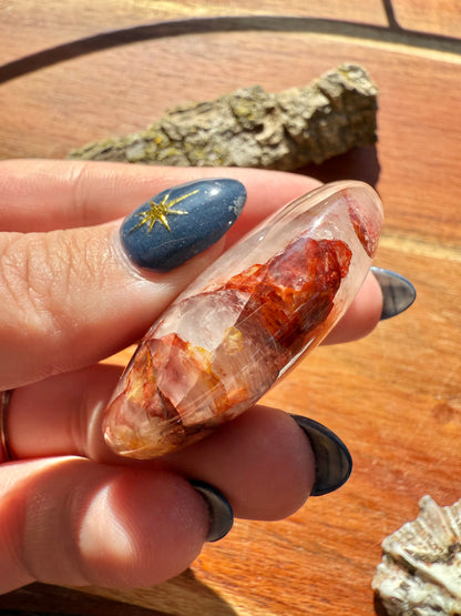GOLDEN HEALER + FIRE QUARTZ PALM STONE
