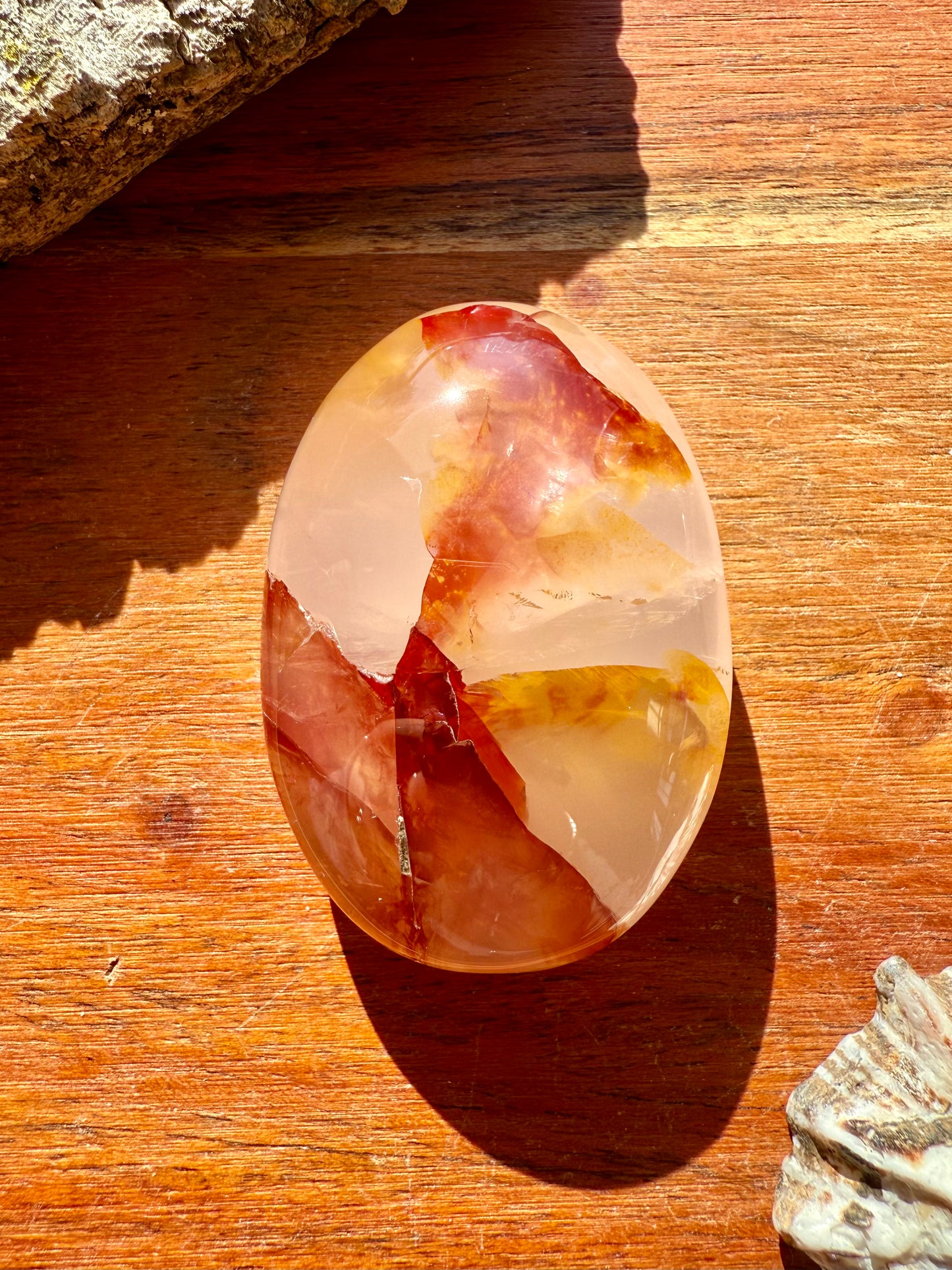 GOLDEN HEALER + FIRE QUARTZ PALM STONE