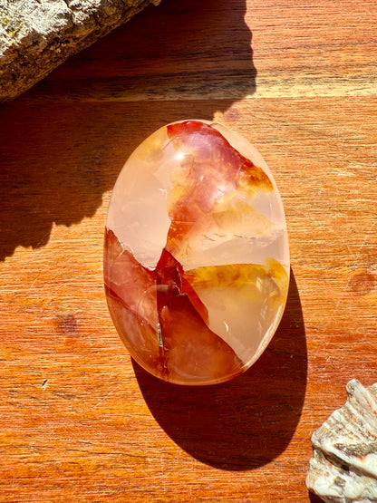 GOLDEN HEALER + FIRE QUARTZ PALM STONE